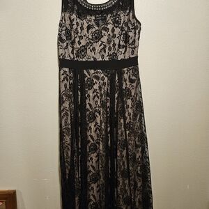Elegant Black Lace Overlay Dress